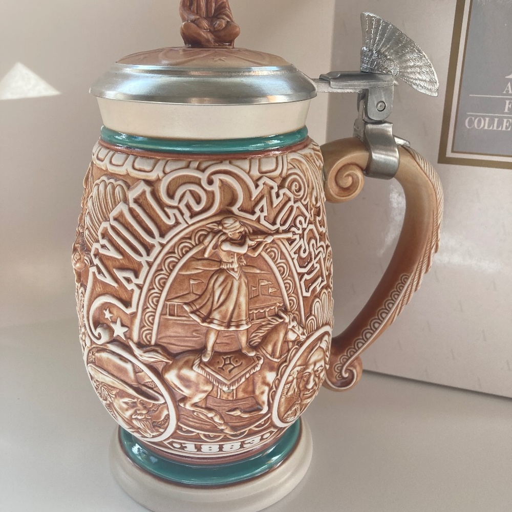 Avon Tribute to the Wild West Collectible Stein Tankard Lidded Beer Mug